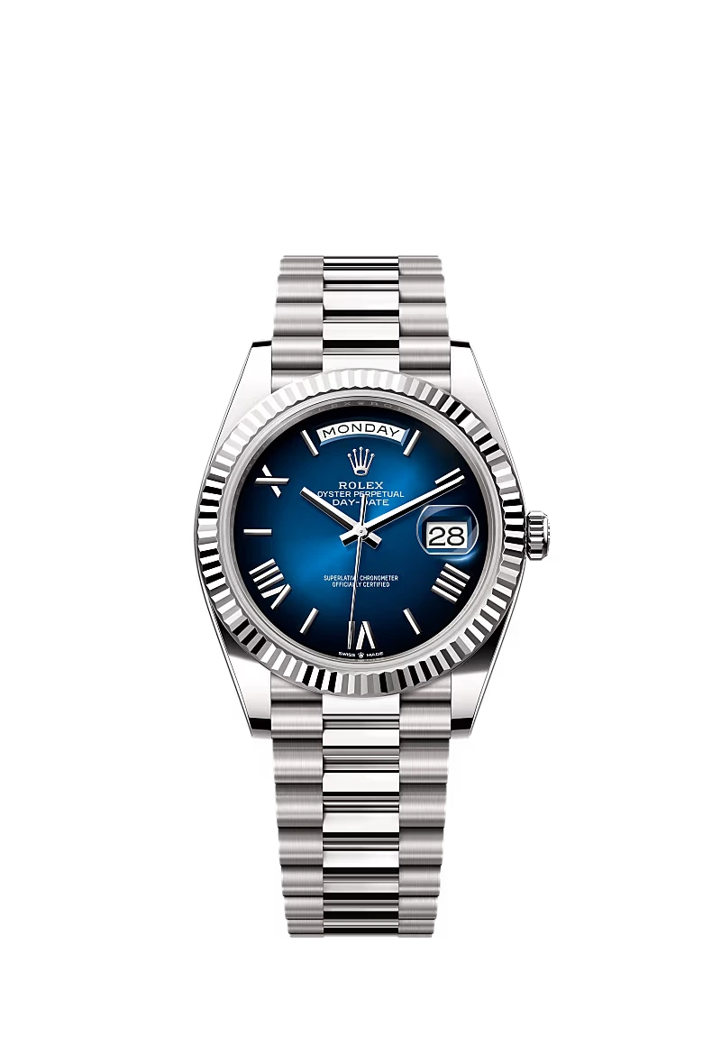 Rolex Day-Date Horloge Heren Zilver 40mm Replica Blauw