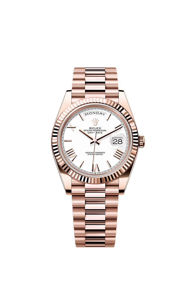 Rolex Day-Date Horloge Heren Bronz 40mm Replica Wit Roman