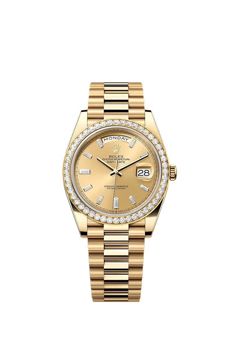 Rolex Day-Date Horloge Heren Goud 40mm Replica Stenen Diamant
