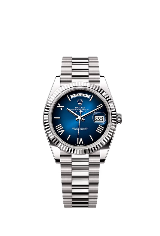 Rolex Day-Date Horloge Heren Zilver 40mm Replica Blauw