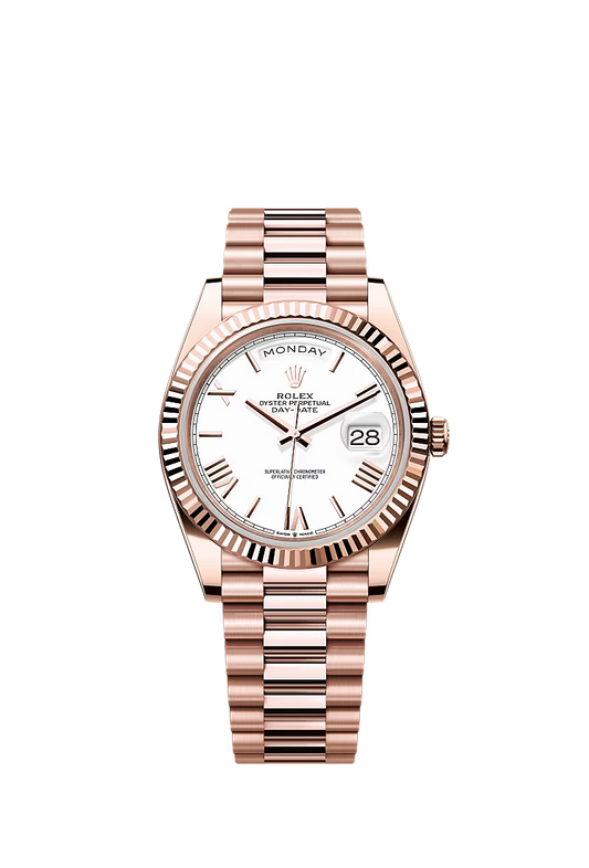 Rolex Day-Date Horloge Heren Bronz 40mm Replica Wit Roman