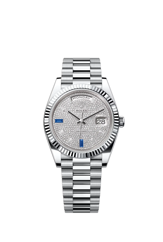 Rolex Day-Date Horloge Heren Zilver 40mm Replica Stenen Diamant